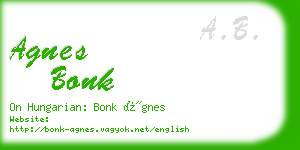 agnes bonk business card